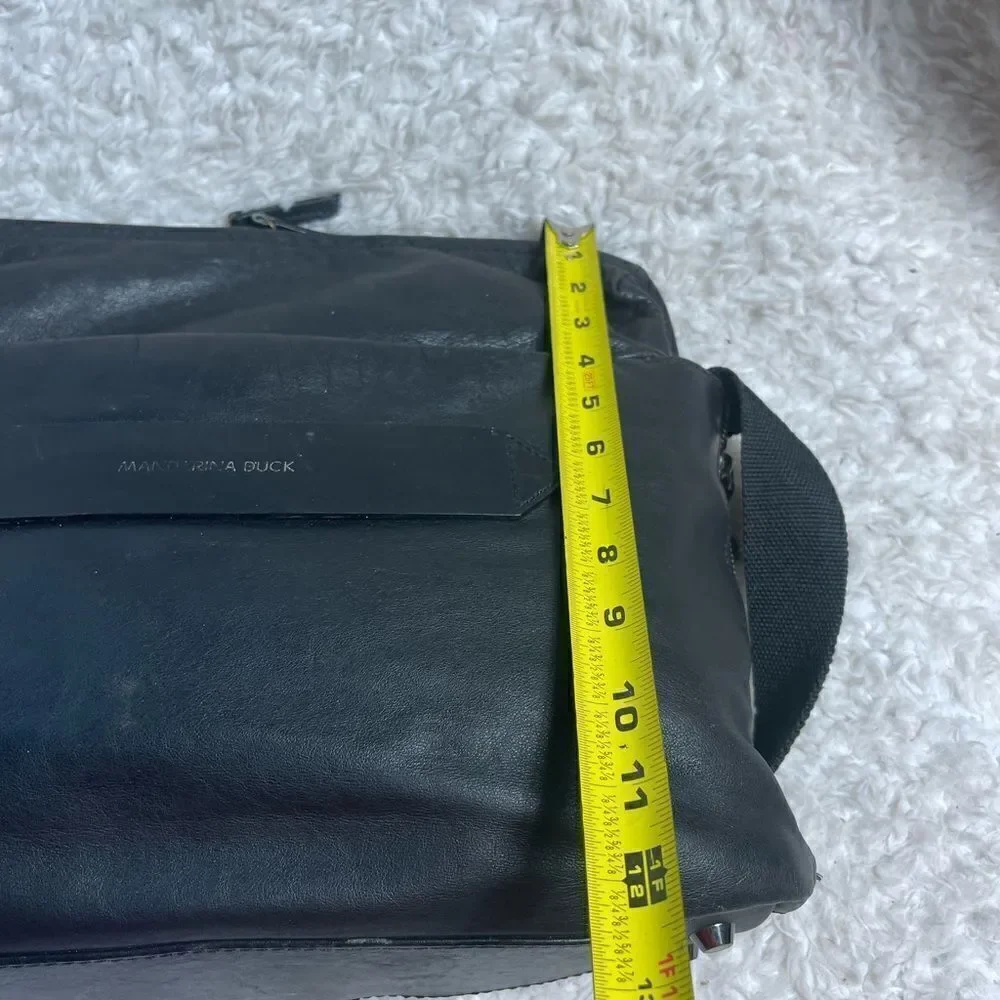 Mandarina Duck Soft Leather Black laptop,Computer office shoulder bag